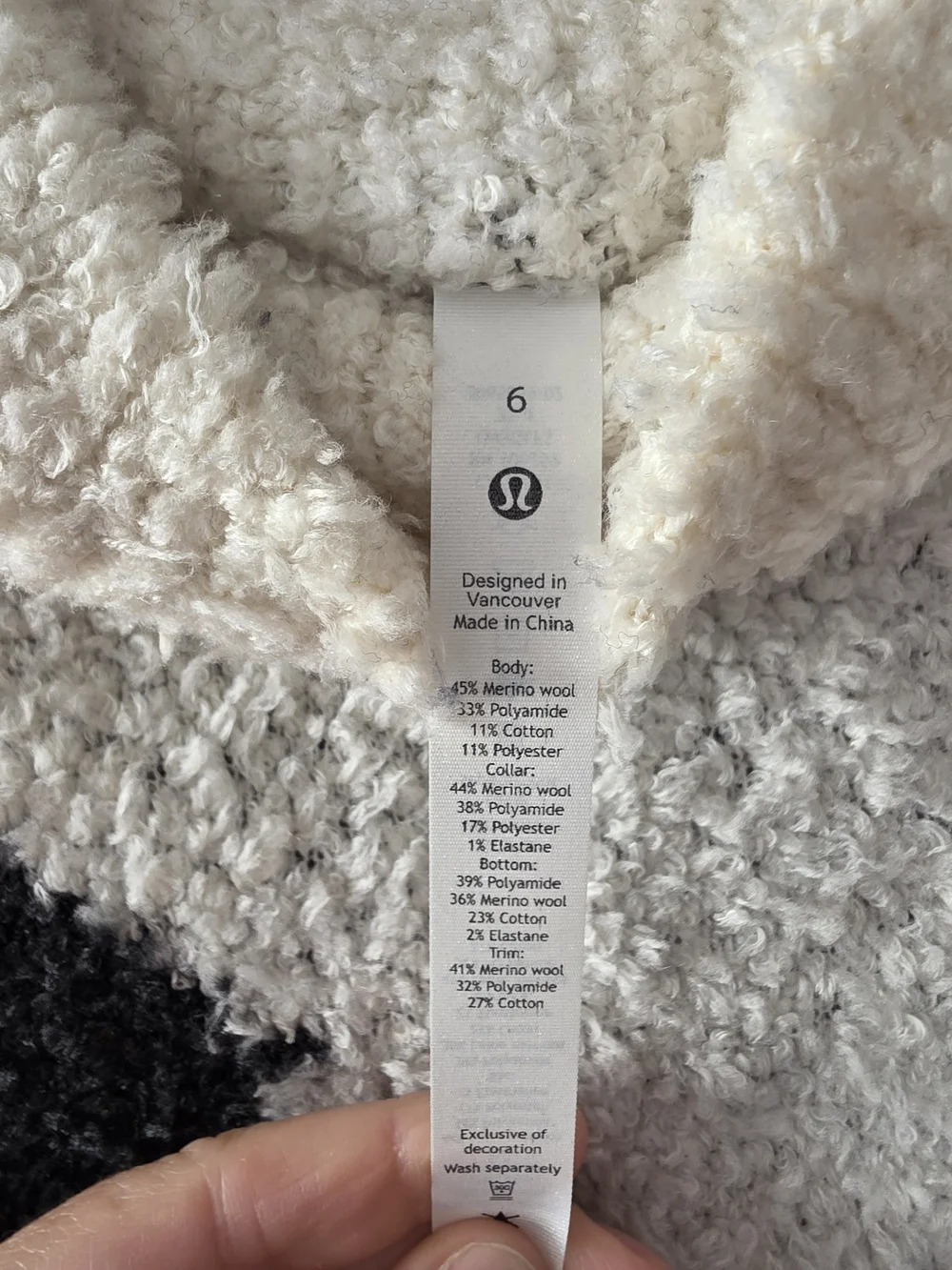 lululemon athletica Navy, Cream & Charcoal Colorblock Turtleneck Sweater